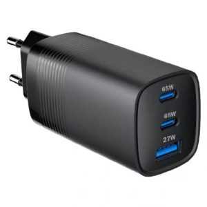 Smart Jet 65W 3-Port PD Wall Charger - Black