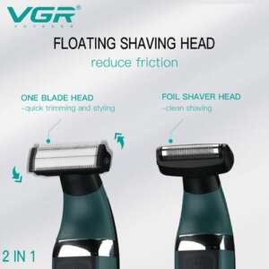 VGR VGR-V-393 – Professional Grooming Kit 2 in 1 – Face & Body Hair Trimmer – Gentle & Precise – USB Charging – Powerful & Safe for Sensitive Areas