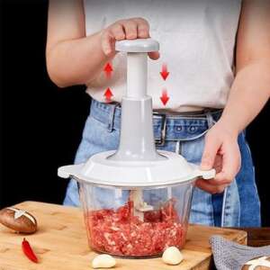 Kibbeh 2L Manual Chopper with Silicone Base and Whisk – Non-Electric Kitchen Gadget