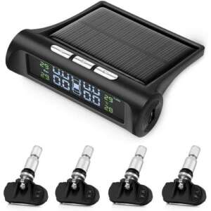 3X Solar TPMS Car Tire Pressure Alarm Monitoring System 4 External Automatic Alarm Tire Pressure Temperature Warning