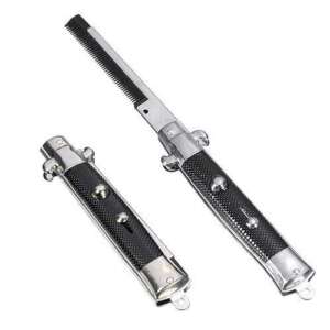 Stainless Steel SwitchBlade Folding Pocket Knife Comb