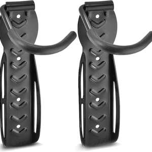 Bike Route 67 Bike Rack Garage Wall Mount - Pack of 2 Adjustable Bicycles storage hook bike wall mounts Heavy Duty Hanger for Mountain Road Bikes with Tire Tray - 66lbs Strength