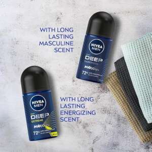 NIVEA MEN DEEP Black Carbon Espresso, Antiperspirant for Men, Antibacterial, Roll-on 50ml