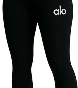 MIZA Women's Sports Knee Pentacor Black with White Details, High Waist Fabric for Gym, Workout, Home Use for Girls and Women