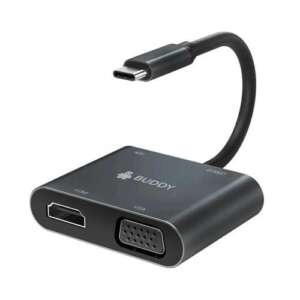 Buddy CABLE USB-C TO HDMI AND VGA CONVERTER 100W HUB4