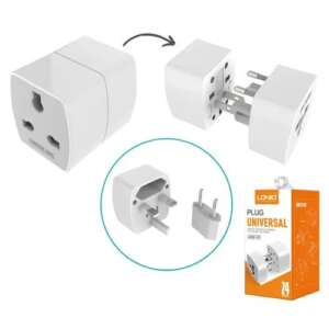 Ldino Universal Plug Adapter 3 Way Travel Plug Adapter for EU, US, Saudi Arabia, GCC and More