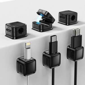Plan A Magnetic Cord Organizer Set, Strong Adhesive And Easy To Open, Organize Charging Cables In Neat Arrangement, Perfect For Office, Home, Car, Bedside Table, Practical Cord Management Solution