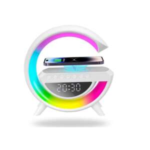 AN2304 MINI Alarm Clock with Light and Bluetooth Speaker - White