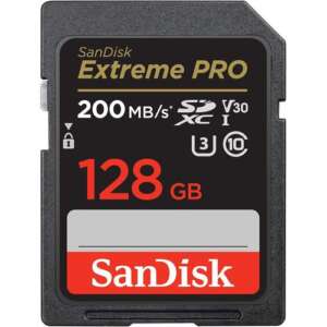 Sandisk Extreme Pro SD UHS I 128GB Card for 4K Video for DSLR and Mirrorless Cameras 200MB/s Read & 140MB/s Write, Lifetime Warranty