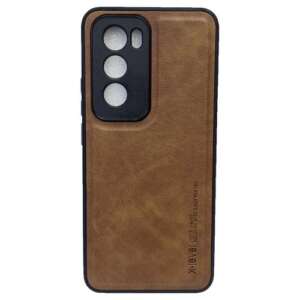 Slim Premium PU Leather Soft TPU Bumper Shockproof Protective Phone Cover for Slim Premium PU Leather Soft TPU Bumper Shockproof Protective Phone Cover for Oppo Reno 12 - BROWN