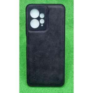 Slim Premium PU Leather Soft TPU Bumper Shockproof Protective Phone Cover for Xiaomi Redmi Note 12 4G -BLACK