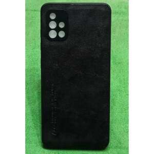 Slim Premium PU Leather Soft TPU Bumper Shockproof Protective Phone Cover For Samsung Galaxy A51 - BLACK