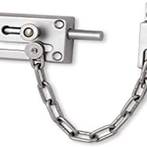 Heavy Duty Stainless Steel Chain Inner Door Lock, High Security Door Lock Compatible with All Doors Made of Wood Etc (Silver)