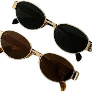 2pc Women's Oval Frame Metal