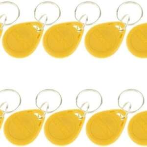 10Pcs 125KHZ RFID Proximity ID Card Token Tags Key Fobs Access System - Yellow, as described.