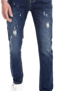 White Rabbit Men Buttons Closure Straight Leg Jeans Pants