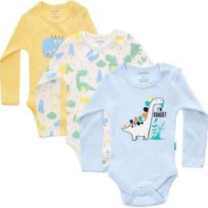 Set Of (3) Long Sleeves Snap Closure Bodysuit