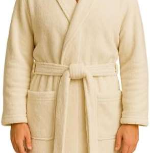 Luxury Men's Plush Cotton Bathrobe – Ultra-Soft, Warm Fleece Sherpa Robe, Long Shaggy Spa Lounge Wear, Cozy & Fluffy Comfort
