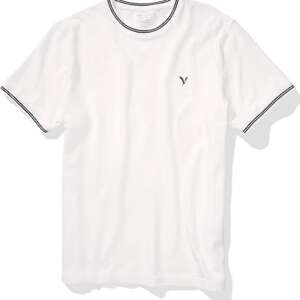 American Eagle Mens U-1164-3090-100 Solid Pique T-Shirt