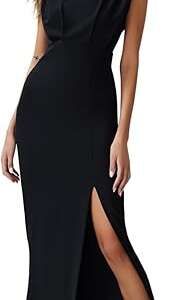 Trendyol Women Black Padded Woven Long Elegant Evening Dress TPRSS24AE00087 Evening Dress & Graduation Dress