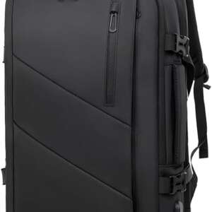 Rahala Expandable Backpack 26L, Waterproof 16-Inch Laptop Bag with USB Port, Anti-Theft, Multi-Pocket Lightweight Backpack for Men & Women, Ideal for Office, School, and Travel RAL490- Black