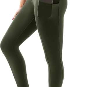 High Waist Athletic Leggings for Women, Microfibre Polyester Sports Pants with Phone Pocket
