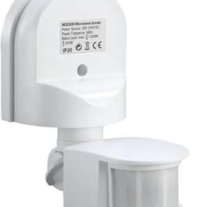Maclean MCE25 Motion Sensor Wall Motion Sensor Infrared 180° Sensor Outdoor Installation Ceiling Wall (White)