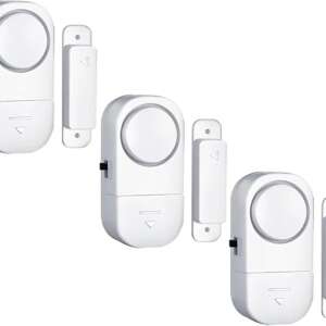 Wireless Door and Window Alarm with Magnetic Sensor, Powerful 120dB Anti-Theft Security Alarm, Easy to Install Adhesive Home Protection System, Perfect Security Device for Home, Apartment, Office (1)