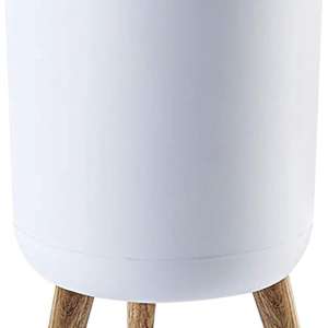Trash Bin, 7Liter/1.8 Gallon Garbage Bin with Press top Lid, Nordic Modern Waste Bin, Plastic Trash Can Suitable for Kitchen, Bathroom, Bedroom, Living Room, Office, Outdoor, Dog Proof Trash Bin