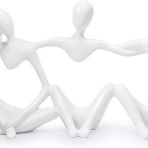 INNOLITES Modern Decor Best Friends Statue Abstract Statue, Home décor Accents Collectible Figurines for Home Office Bookshelf Desktop Decor, Best Gift for Friends (White)