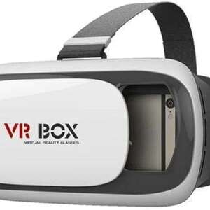 VR Box VR02 Virtual Reality 3D Glasses with Bluetooth Gamepad Remote Controller for Android & iOS Smartphones in White with 90 Hz Refresh Rate