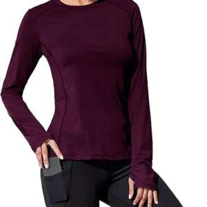 Sport Top - Long Sleeve Crew Neck Sport T-shirt - Sport T-shirt - Women