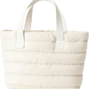 COZY UP IN STYLE Women’s Large Quilted Nylon Tote Bag, Lightweight Water-Resistant Shoulder Handbag with Zipper for Work, Travel, Diaper or Laptop Use