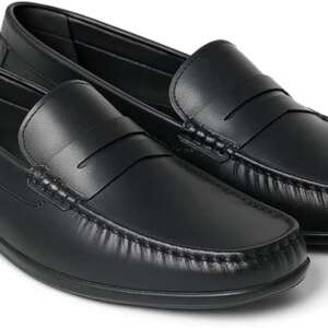 Men's Leather Classic Casual Slip On Lightweight Leather Shoes - Medical Leather Shoes - Elegant and Comfortable Formal Shoes - Black Shoes