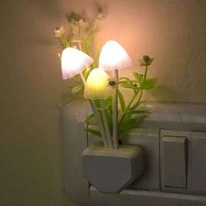 Mushroom Light Automatic Sensor for Bedroom Night Lamp (12 cm, White)