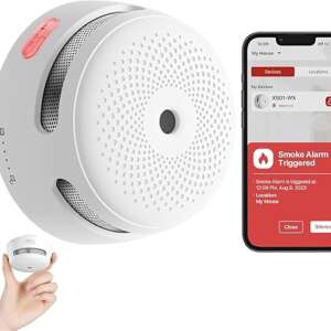 X-Sense Smart Smoke Detector Fire Alarm with Replaceable Battery, Wi-Fi Smoke Detector, App Notifications with Optional 24/7 Professional Monitoring Service, XS01-WX, 1-Pack