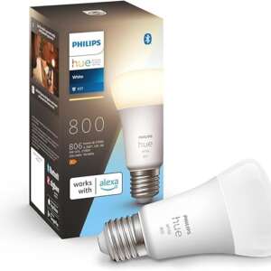 Philips Hue White A60 Smart LED Light Bulb [E27 Edison Screw] for Home Indoor Lighting with Amazon Echo and Alexa