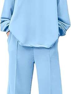 Romba Sport Girls Women Cotton Heavy Material Side Slits Loose Fit Comfy Fashion Suit