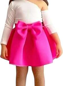 MIZAYEH Kids Dress with Huge Lace Up Bow Slits On Shoulder Fashion Dress