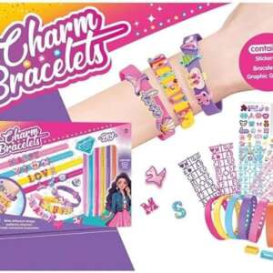 Kids Topia Pack of 6 Friendship Bracelets Craft Girls 3-12 Years, DIY Letter Beads Bracelets Make Yourself Children's Craft Set Gifts for Girls, Diamond Painting Set Children from 6 Years
