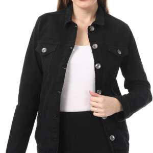 Andora Womens Onyx Gabardine Casual Jacket
