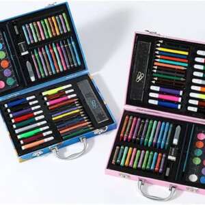 67 Pieces Drawing and Painting Set, Portable Art Case with Wooden Pencils, Watercolor and Flomaster,