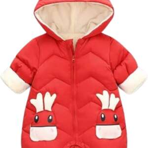 Mizah Newborn Baby Winter Cute Hooded Jumpsuit Jumpsuit - Cartoon Design Warm Padded