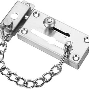 LAITER Security Door Chain Lock Stainless Steel Internal Door Safety Guard Chain Latch Inside Door Chain Lock Reliable High Security Door Chain for Various Type Wooden Door