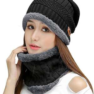 2 PCS Winter Hats for Women & Men Slouchy Beanie Skull Caps Warm Snow Ski Knit Hat Cap, Beanie and Scarf