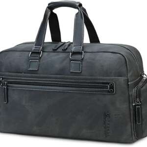 Oversized Duffle Travel Bag Waterproof Leather 37L Bag Large Carry On Large Carry On Handbag for Men Women Water-Resistant 38 * 18 * 55 CM RAL806 - Black