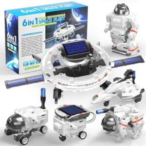 6 in 1 Space Robot Solar Educational Toy, Space Shuttle, STEM Projects, STEM Toys Kits for Boys Girls DIY Assembling Kids Space World Exploration
