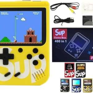 AWH SUP Game Box Plus 400 in 1 Retro Games UPGRADED VERSION mini Portable Console Handheld Gift By PRIME TECH ™ (Yellow))