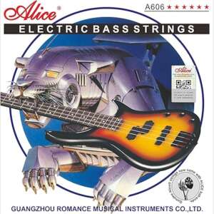 Alice Electric Bass Guitar Strings 4 String Set, Nickel Alloy Winding Strings with Nickel-Plated Ball-End, 045-130 Medium Gauge, for Bass Guitar 4 String