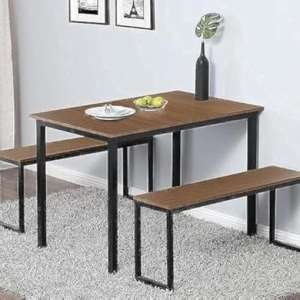 LION HOME Industrial Dining Table, Wood Top & Metal Base Kitchen Table, Modern Farmhouse Rectangular Table for 6, Distressed Brown Dining Room Furniture